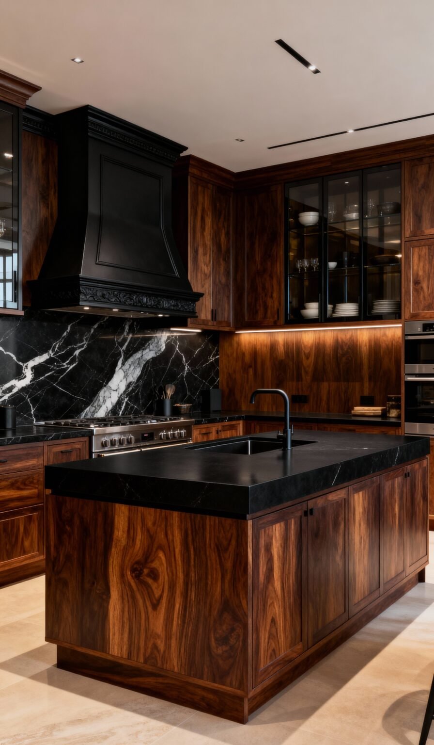 Transform Your Kitchen With These Bold And Beautiful Black And Brown ...
