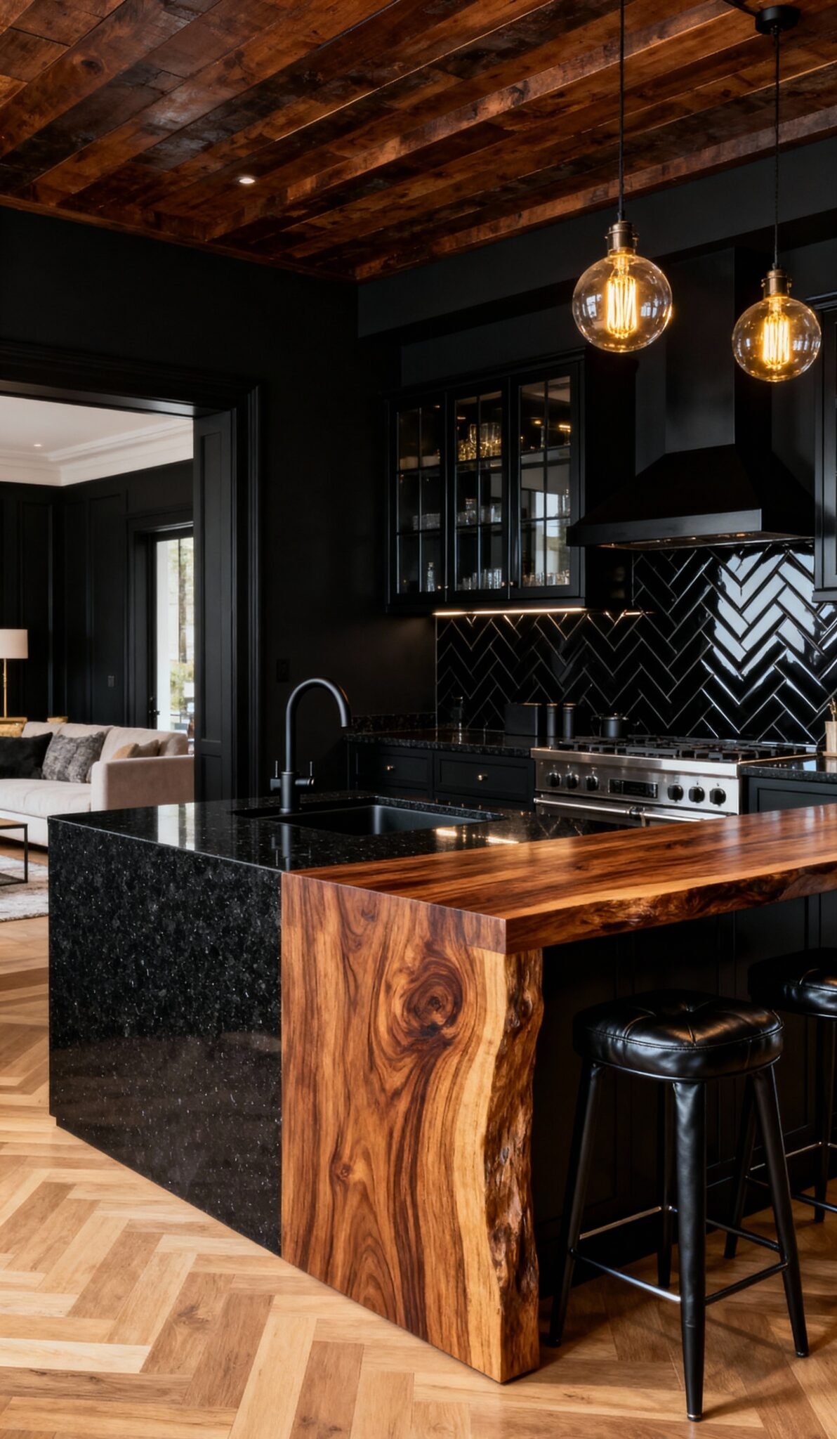 Transform Your Kitchen With These Bold And Beautiful Black And Brown ...