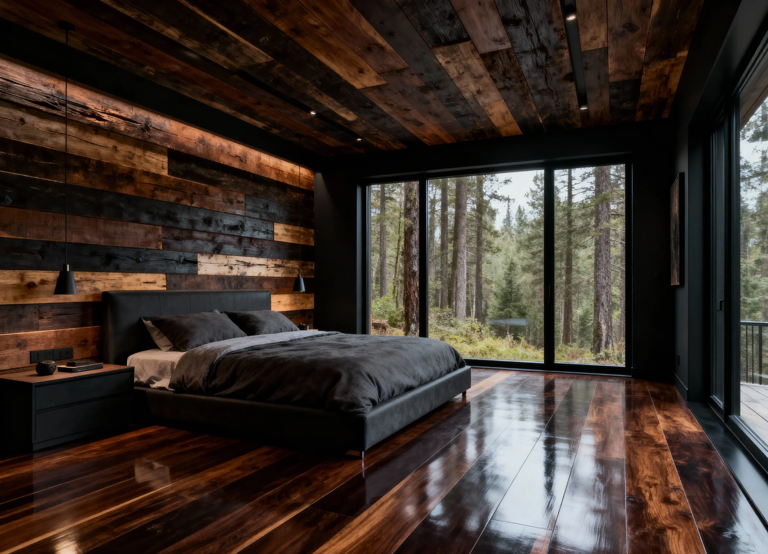 Create A Cozy Wood Bedroom With These Warm and Textured Ideas