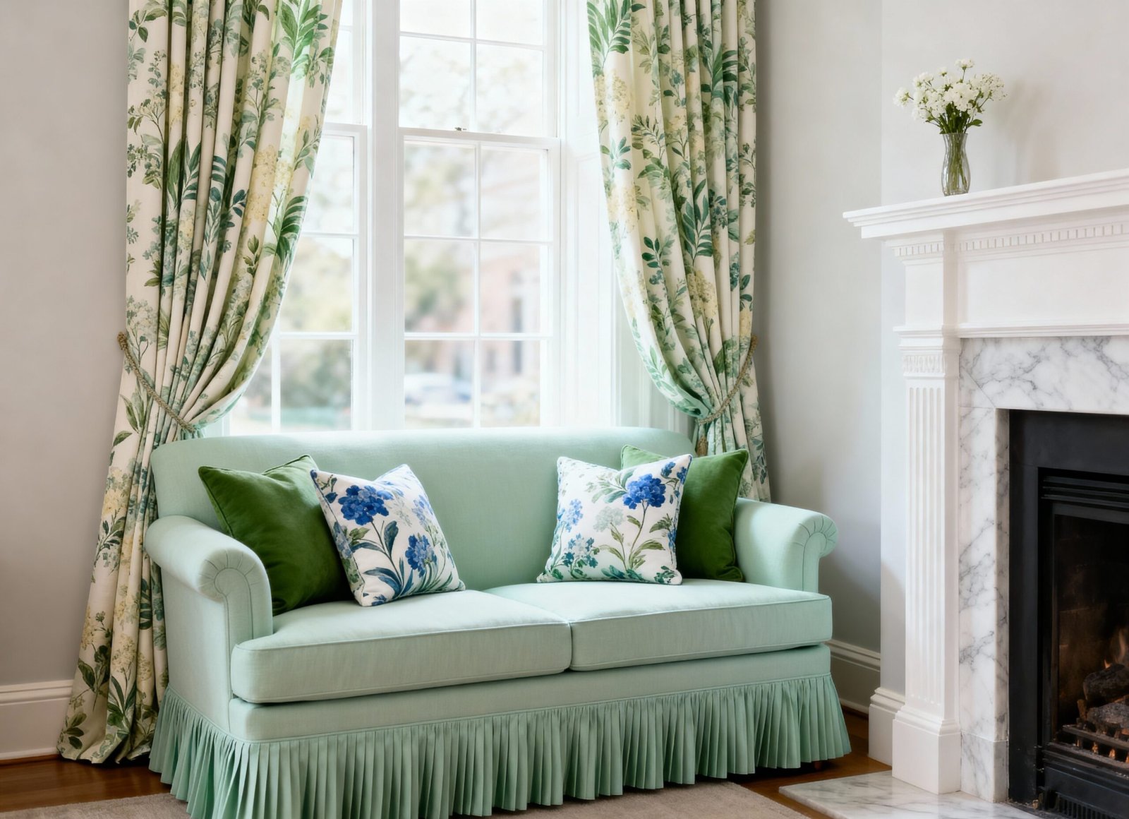 Create-a-Timeless-Green-and-White-Living-Room-with-These-Simple