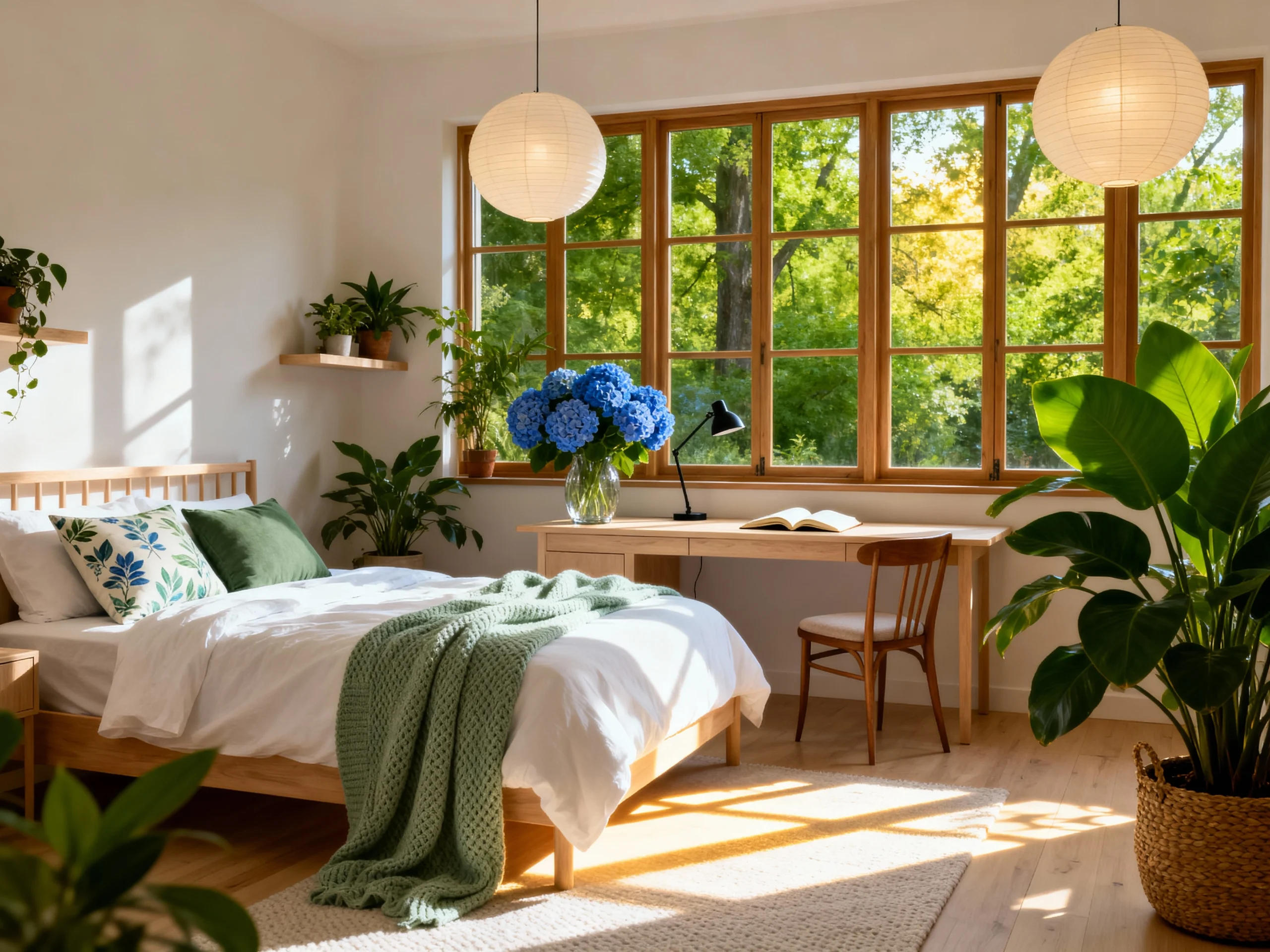 Cozy  Lush Greenery & Natural Light for a Dreamy Botanical Bedroom