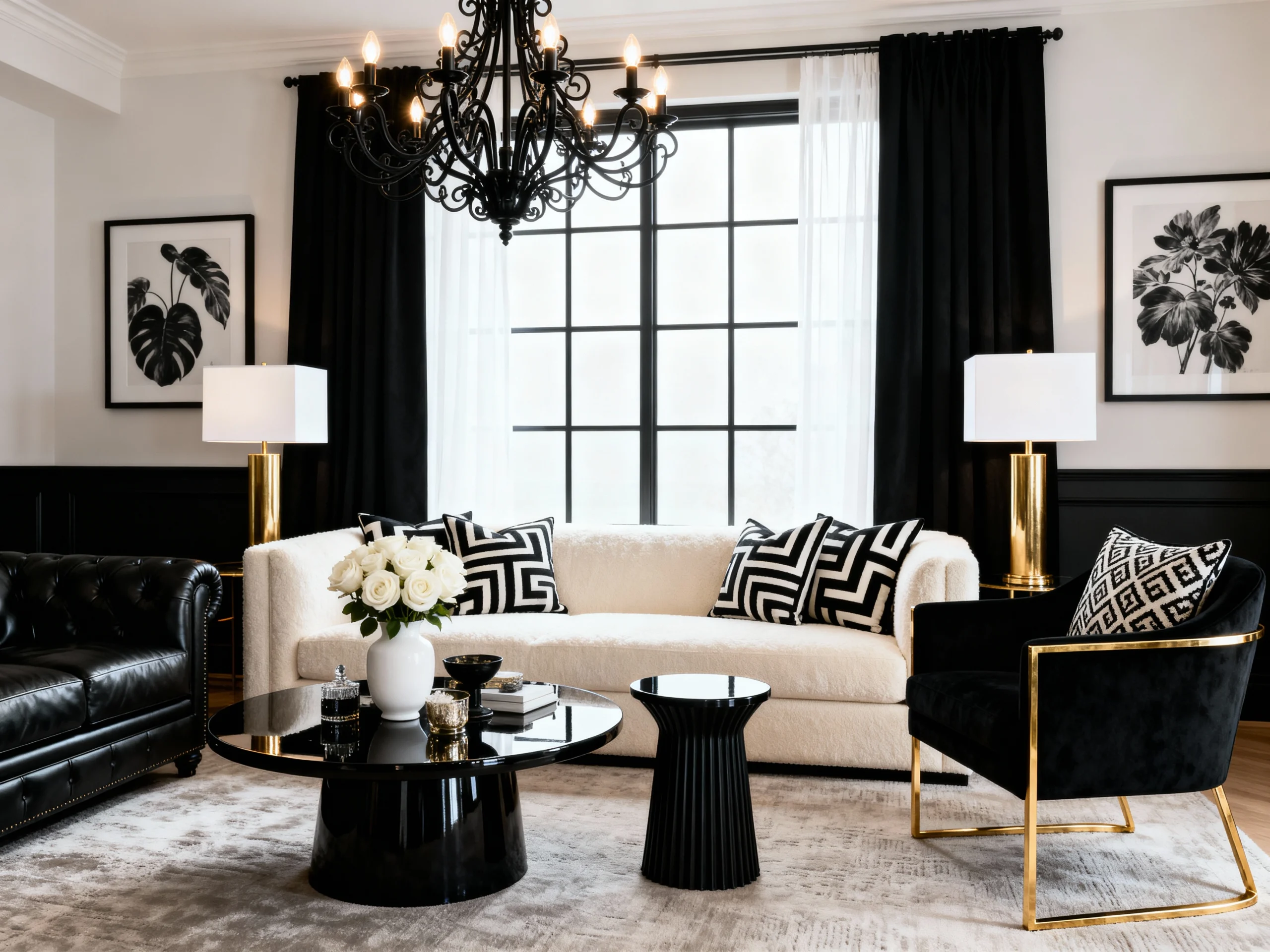 Elegant Black & White Living Room Decor for a Polished Look