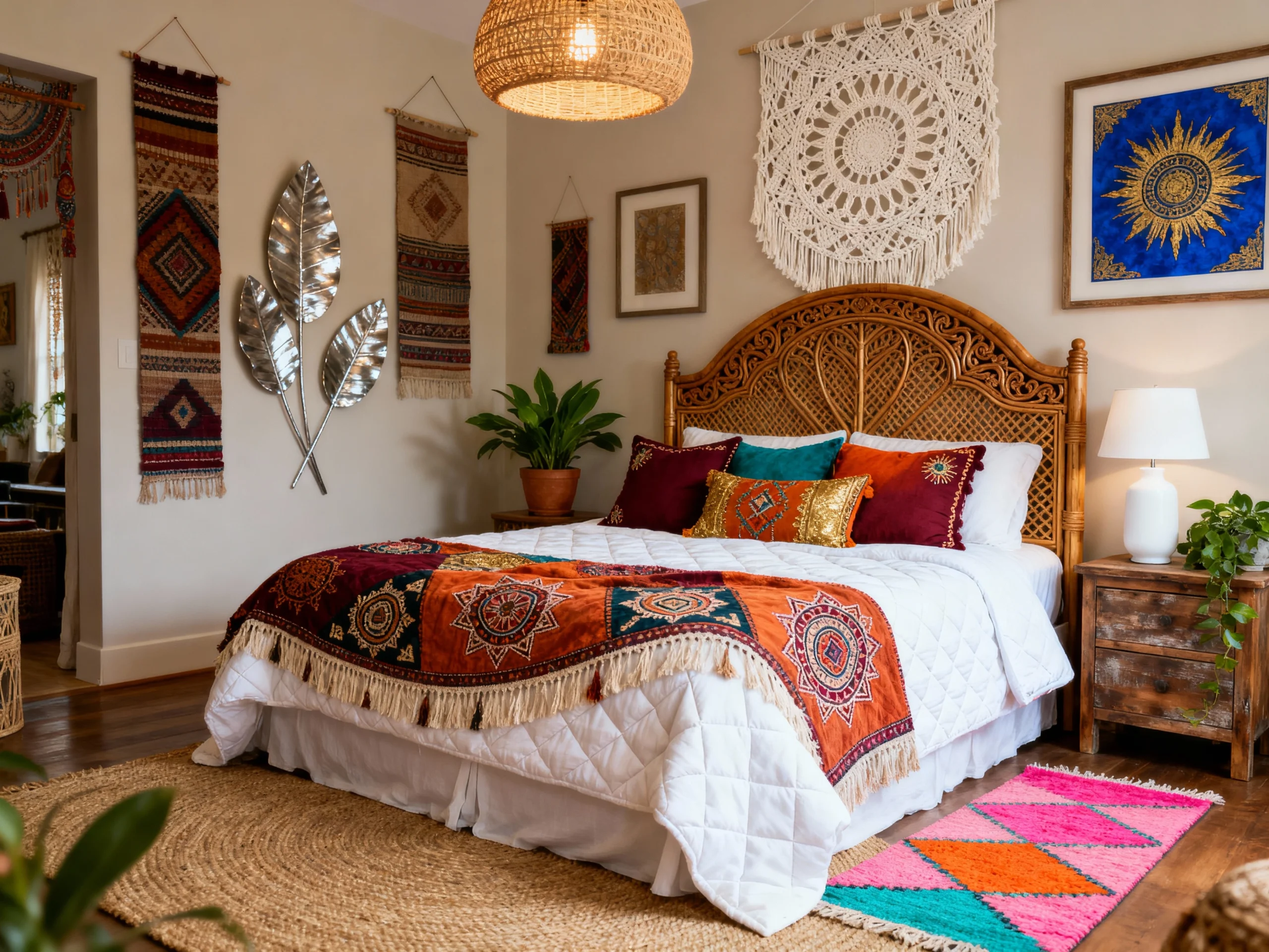 Ideas A Serene Boho Chic chambre with Textures & Greenery