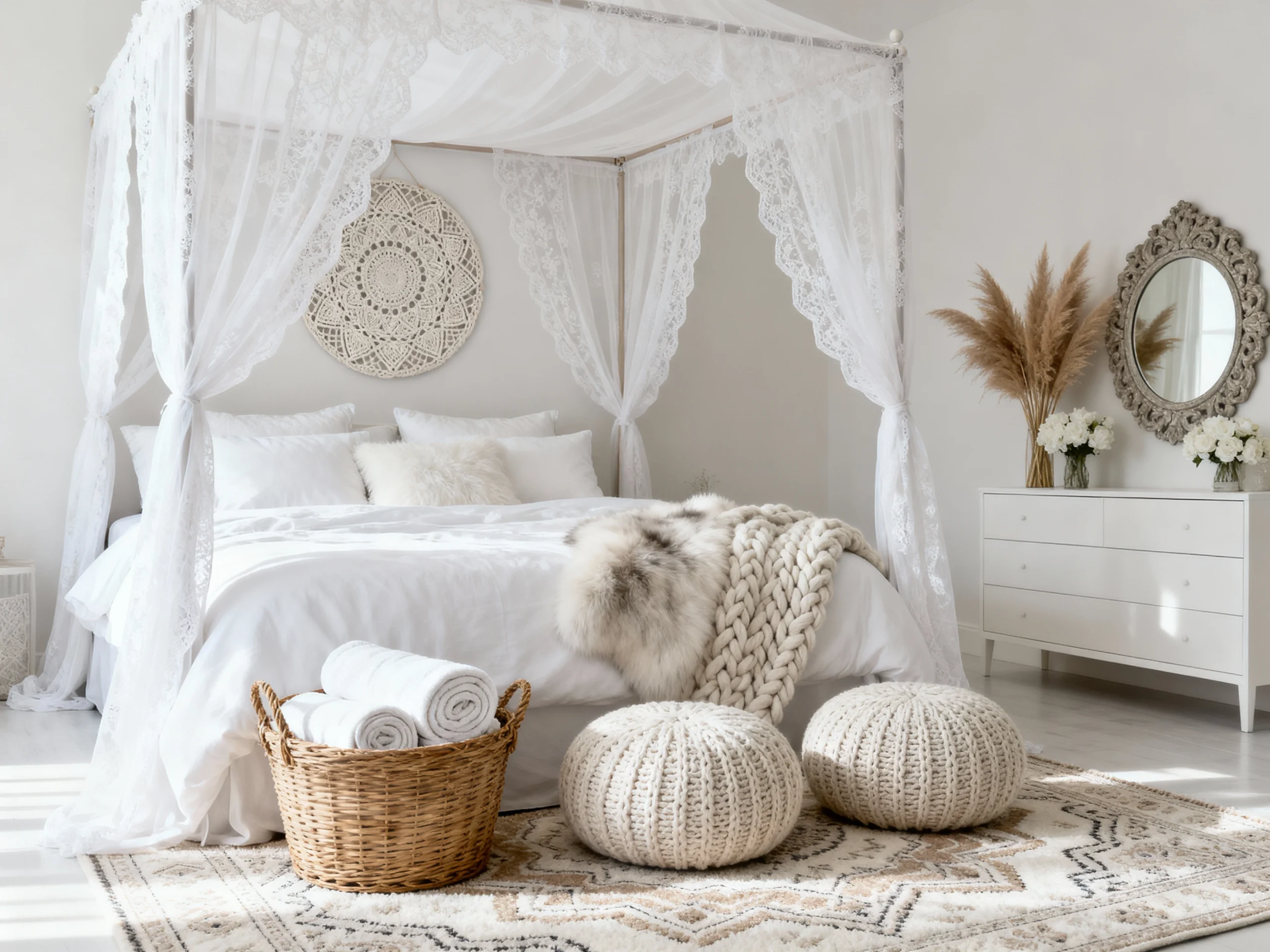 9 Cozy Monochrome Boho Bedroom Makeover