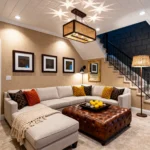 10 Basement Family Room with Sectional Sofa