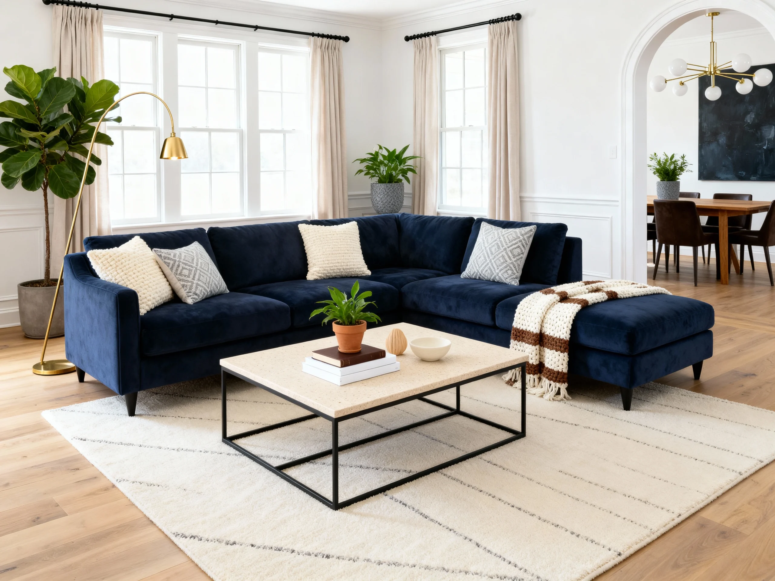 20 Blue Couch Living Room Design Inspiration