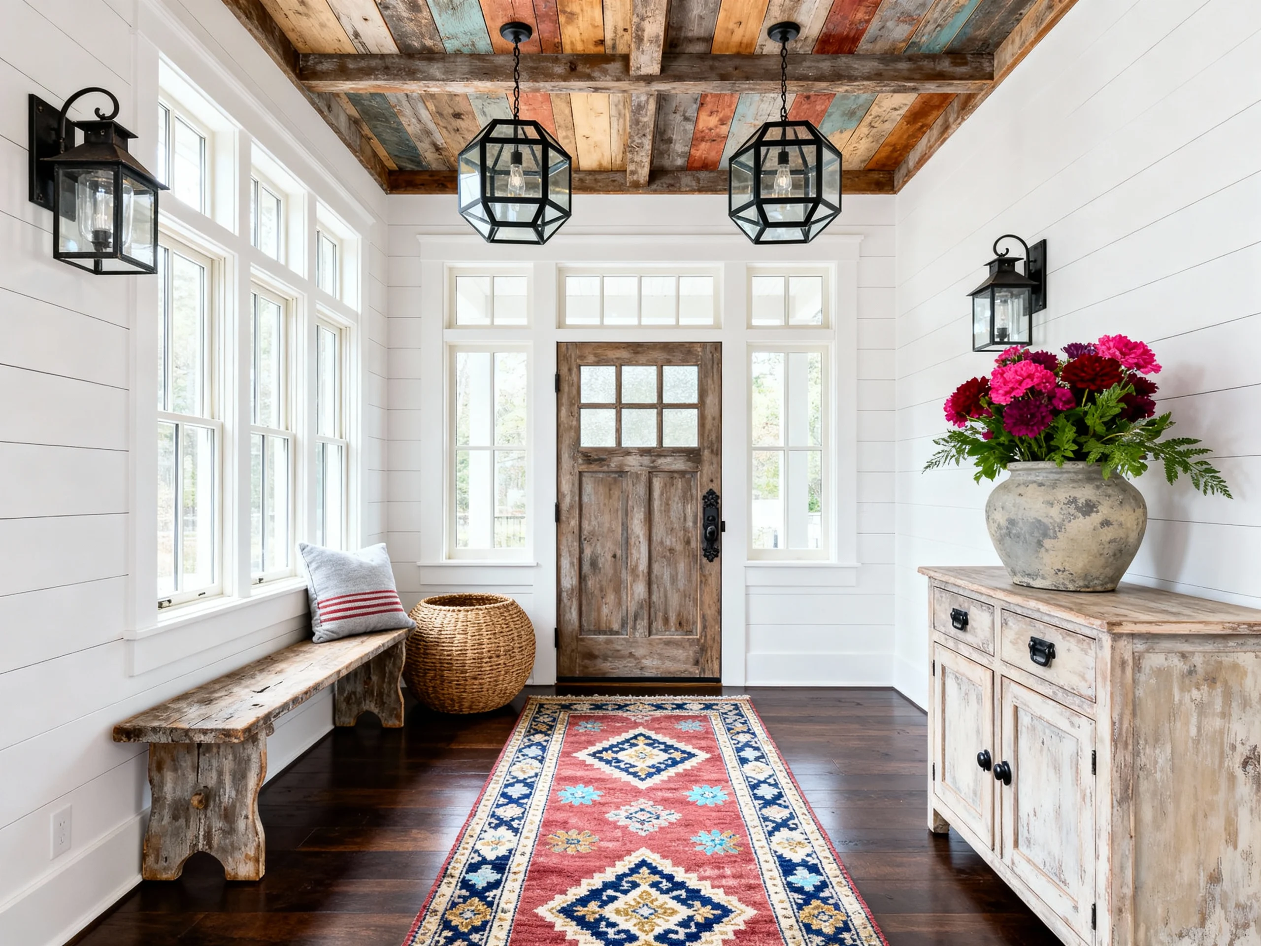 20 Barndominium Entry with Statement Lighting