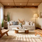 20 Cozy Japandi Living Room with Natural Textures