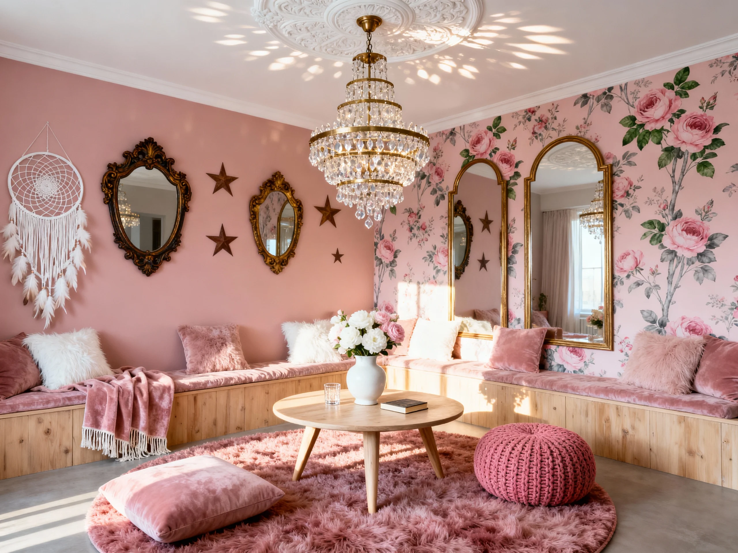 19 Modern Pink Room with Neutral Accents