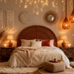 How to Style a Gypsy Boho Bedroom with a Canopy and Lights